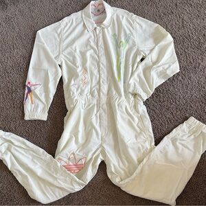 Adidas Love Unites White Canvas Jumpsuit - Size L